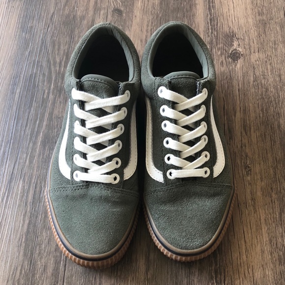 vans old skool gum sole green